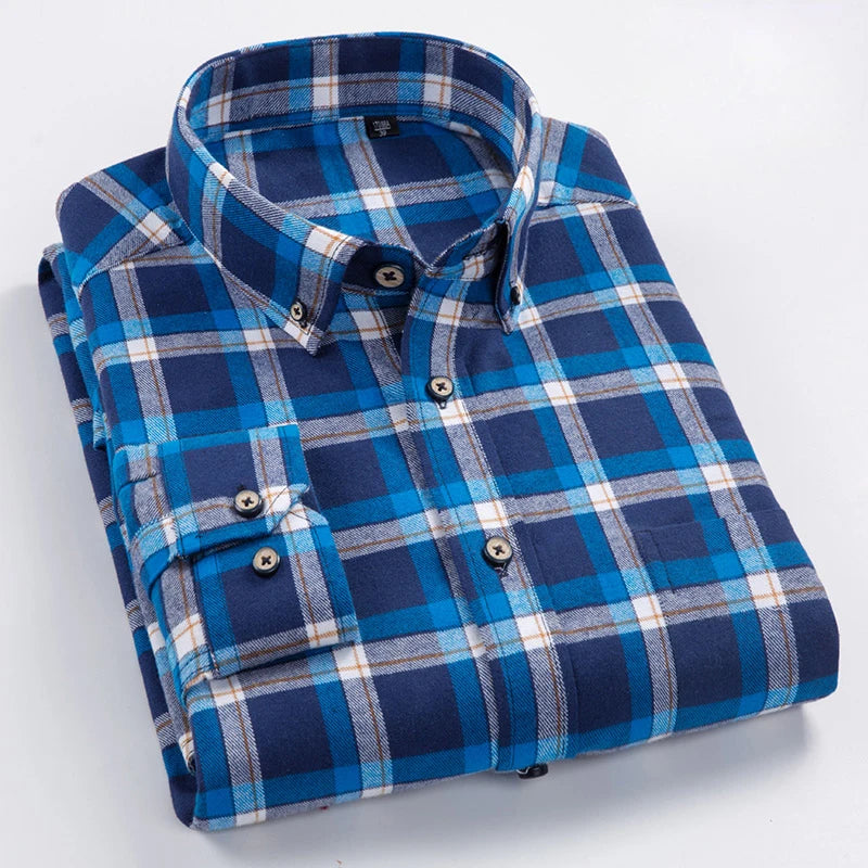 Men's Cotton Turn-Down Collar Full Sleeve Single Breasted Shirt