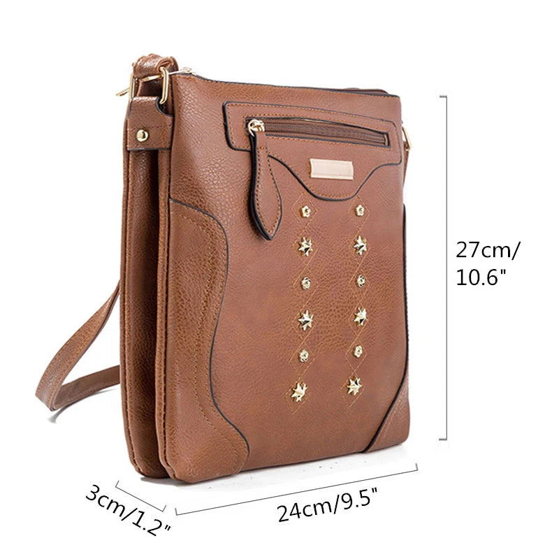 Women's PU Zipper Closure Solid Pattern Casual Shoulder Bag