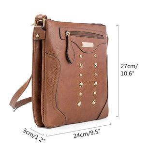 Women's PU Zipper Closure Solid Pattern Casual Shoulder Bag