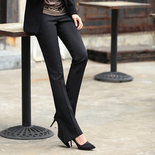 Women's Acrylic High Waist Zipper Fly Closure Formal Trousers