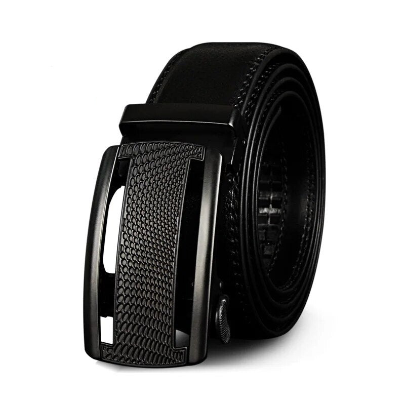 Men's Cowskin Automatic Metal Buckle Plain Pattern Strap Belts