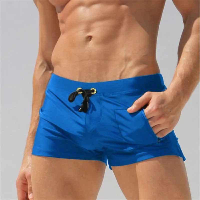 Men's Polyester Drawstring Closure Quick-Dry Swimwear Shorts