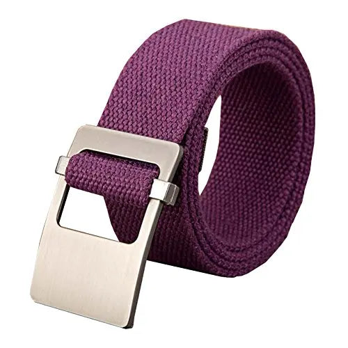 Men's Canvas Buckle Closure Plain Pattern Trendy Military Belts