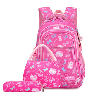 Kid's Nylon Zipper Closure Printed Pattern Trendy School Backpack