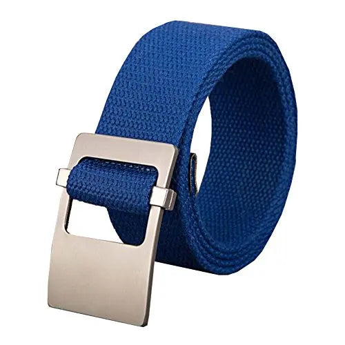 Men's Canvas Buckle Closure Plain Pattern Trendy Military Belts