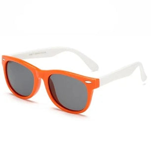 Kid's Acetate Frame Polycarbonate Lens Square Shaped Sunglasses