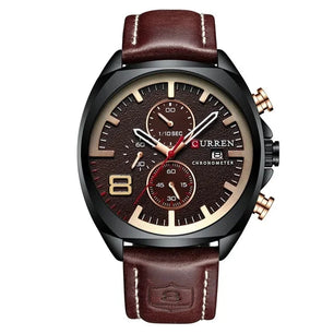 Men's Alloy Case Buckle Clasp Round Shape Waterproof Watch