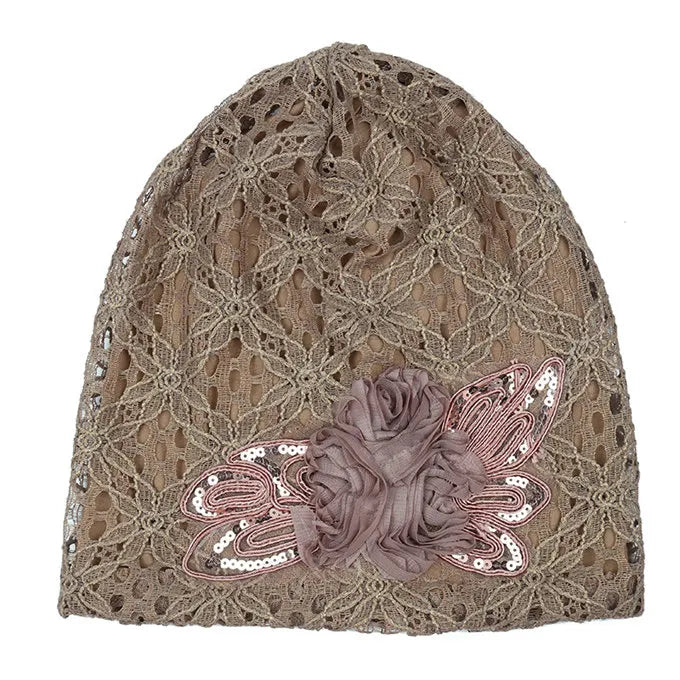 Women's Polyester Floral Pattern Casual Wear Winter Beanies Cap