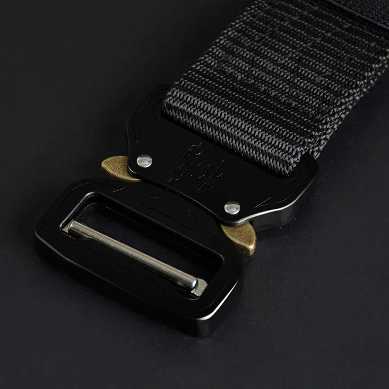 Men's Canvas Buckle Closure Solid Pattern Casual Military Belts