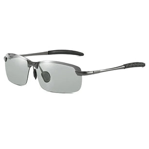 Men's Alloy Frame Polaroid Lens Rectangle Shaped UV400 Sunglasses