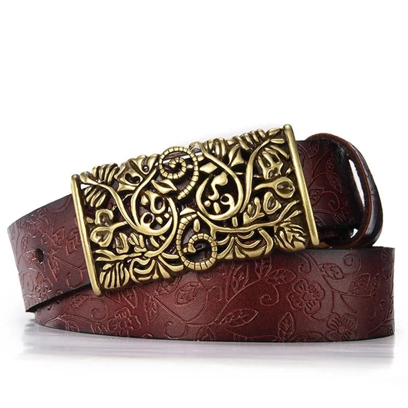 Women's Cowskin Patchwork Pattern Casual Wear Waistband Belts