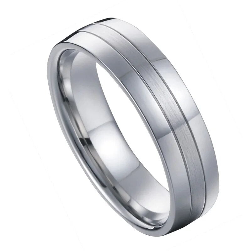 Men's Metal Titanium Geometric Pattern Classic Wedding Ring