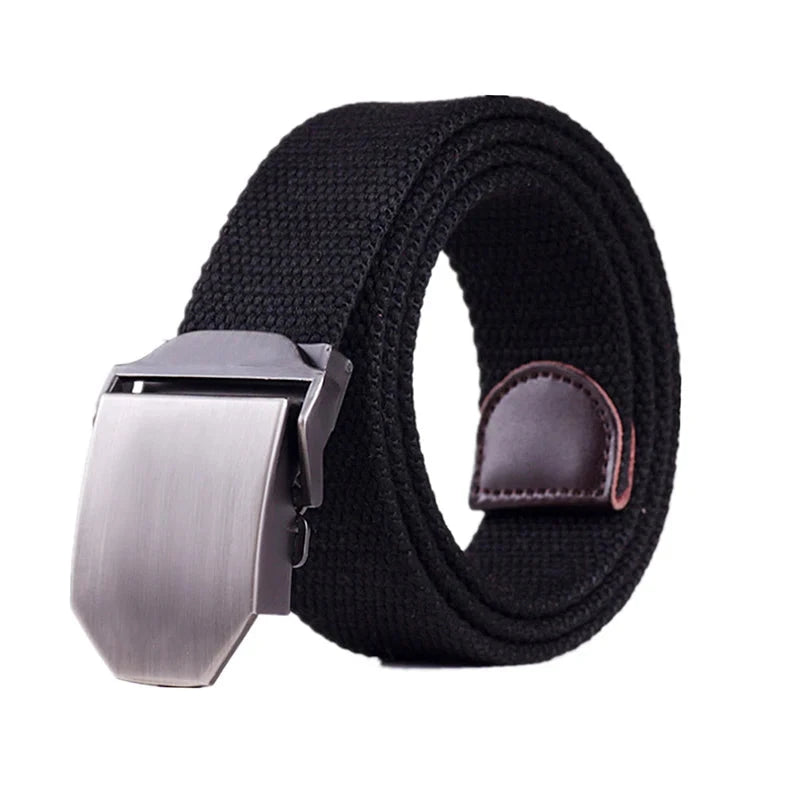 Men's Canvas Buckle Closure Mixed Colors Pattern Trendy Belts