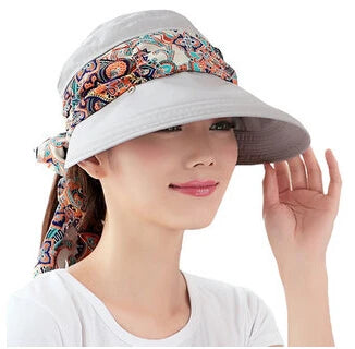 Women's Rayon Adjustable Strap Printed Pattern Sun Protection Hat