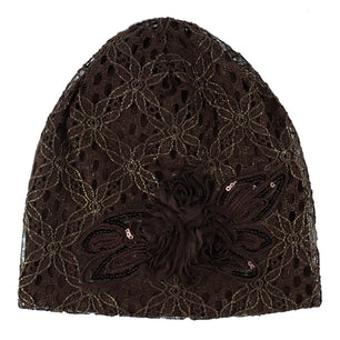 Women's Polyester Floral Pattern Casual Wear Winter Beanies Cap