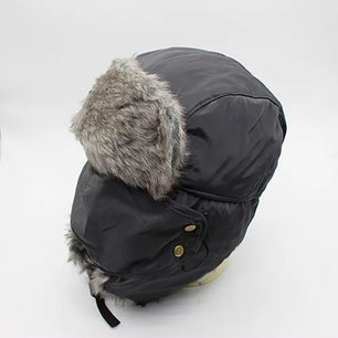 Women's Faux Fur Solid Pattern Thickened Winter Bomber Hats