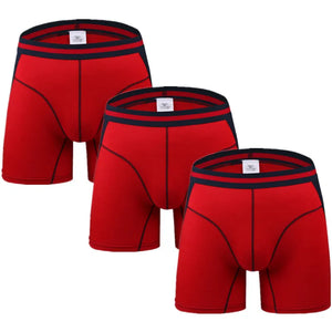 Men's 3 Pcs Spandex Breathable Solid Underwear Boxer Shorts