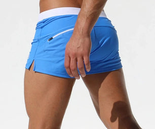 Men's Polyester Drawstring Closure Quick-Dry Swimwear Shorts