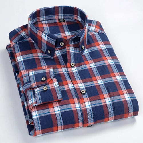 Men's Cotton Turn-Down Collar Full Sleeve Single Breasted Shirt