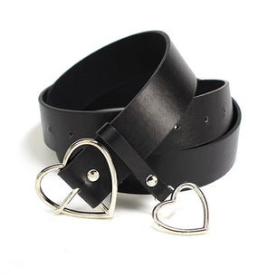 Women's 100% PU Buckle Closure Heart Pattern Trendy Waist Belts