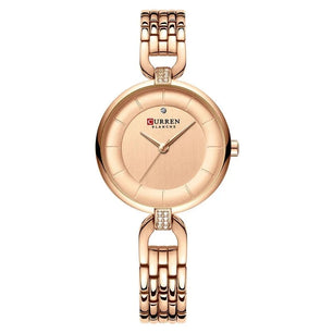 Women's Stainless Steel Round Shaped Waterproof Luxury Watch