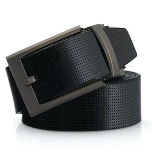 Men's Split Leather Pin Buckle Closure Plain Pattern Trendy Belts