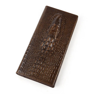 Men's Genuine Leather Alligator Pattern Card Holder Trendy Wallet