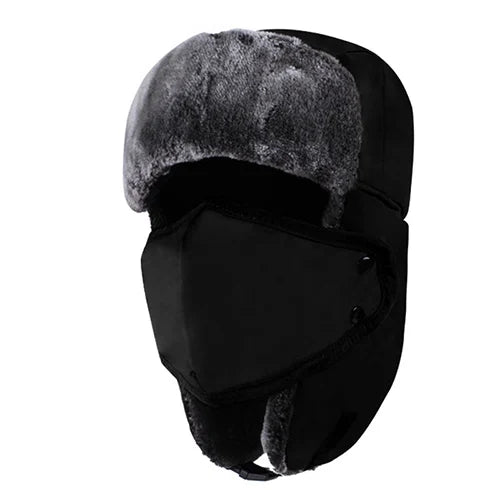 Men's Faux Fur  Solid Pattern Thickened Winter Bomber Hats