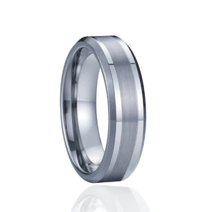 Men's Tungsten Cubic Zirconia Prong Setting Geometric Shape Ring