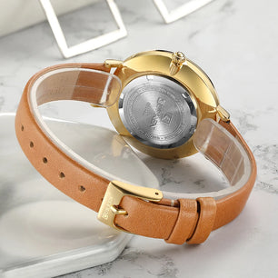 Women's Stainless Steel Round Shaped Waterproof Luxury Watch