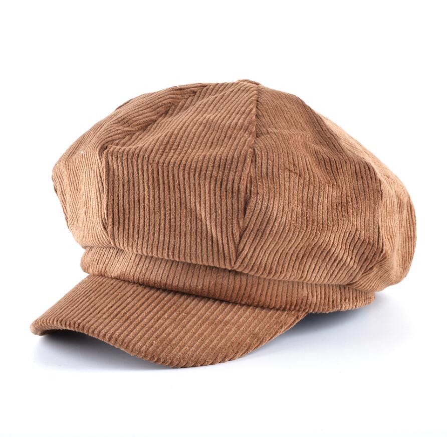 Men's Polyester Adjustable Strap Casual Wear Solid Octagonal Cap