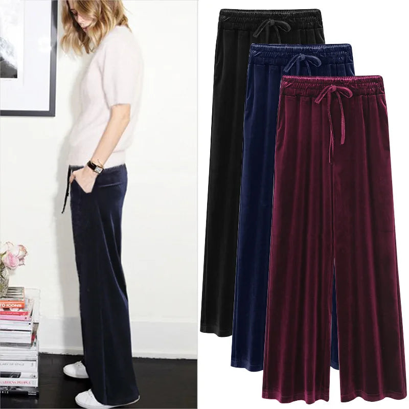 Women's Polyester High Elastic Waist Closure Casual Denim Trousers