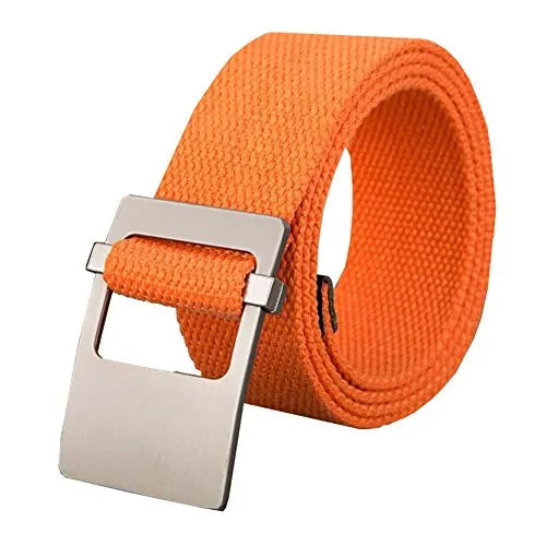 Men's Canvas Buckle Closure Plain Pattern Trendy Military Belts