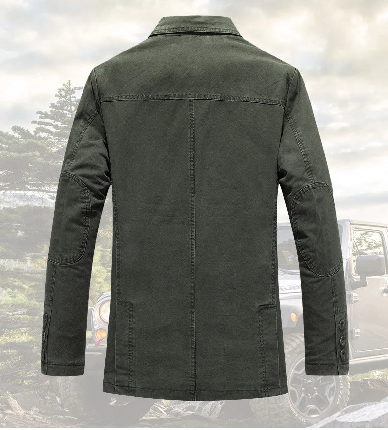 Men's Cotton Full Sleeve Single Breasted Plain Pattern Jacket