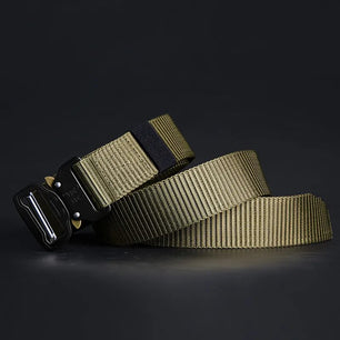 Men's Canvas Buckle Closure Solid Pattern Casual Military Belts