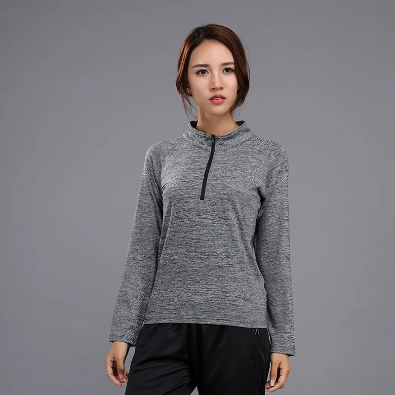 Women's Polyester Full Sleeve Breathable Yoga Gym Wear Tops