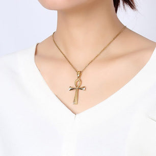 Women's Metal Stainless Steel Link Chain Cross Pattern Necklaces