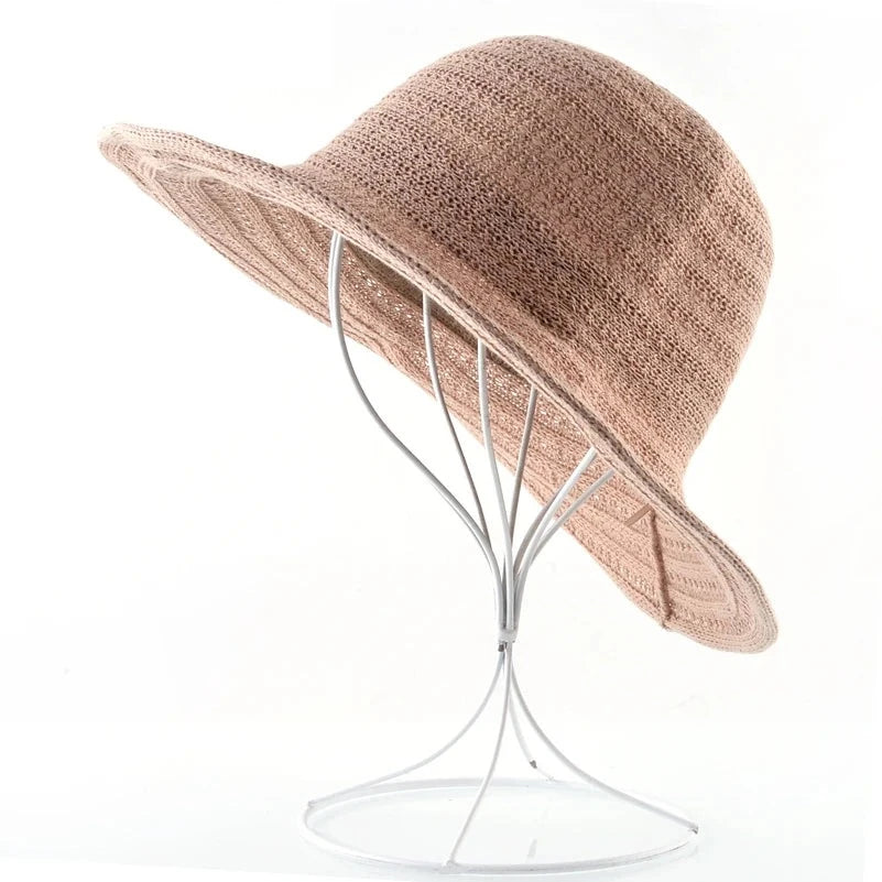 Women's Polyester Solid Pattern Sun Protection Glamorous Hat