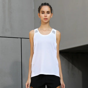 Women's Nylon O-Neck Sleeveless Breathable Yoga Workout Top