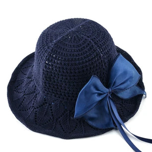 Women's Polyester Solid Pattern Sun Protection Formal Beach Hat