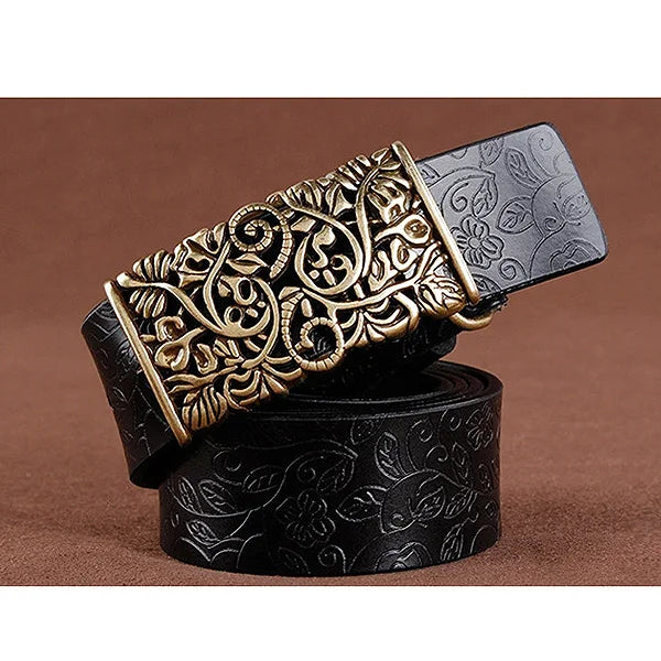 Women's Cowskin Patchwork Pattern Casual Wear Waistband Belts