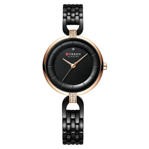 Women's Stainless Steel Round Shaped Waterproof Luxury Watch