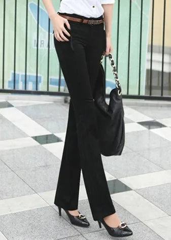 Women's Acrylic High Waist Zipper Fly Closure Formal Trousers