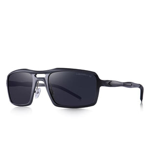 Men's Aluminum Frame Rectangle Shaped Polarized UV400 Sunglasses