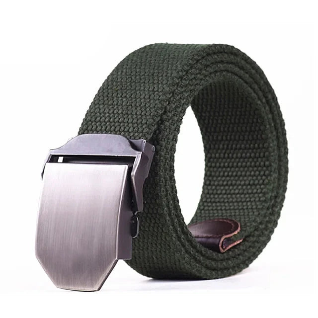 Men's Canvas Buckle Closure Mixed Colors Pattern Trendy Belts