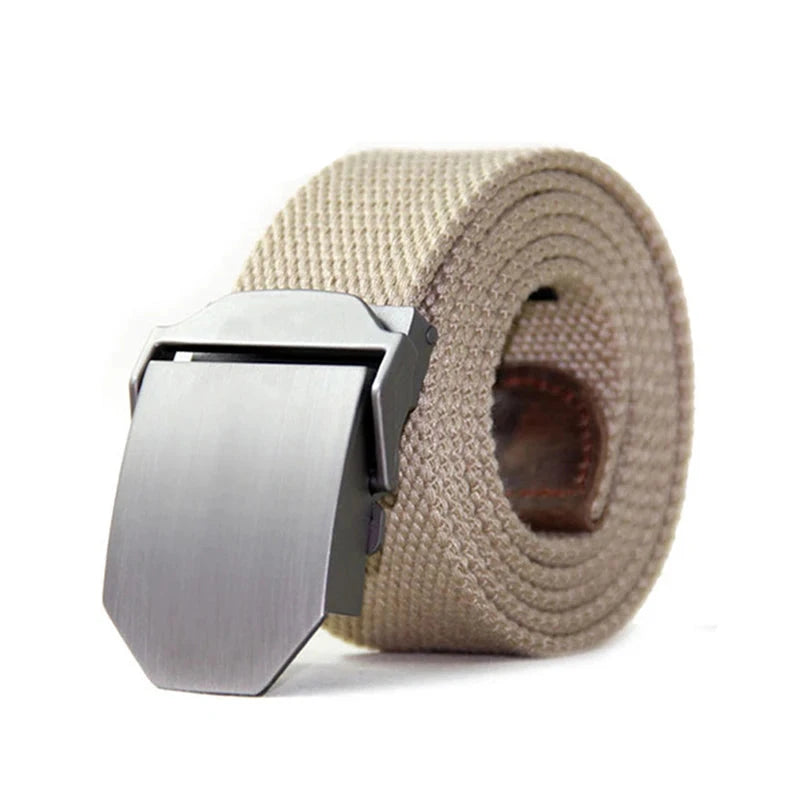 Men's Canvas Buckle Closure Mixed Colors Pattern Trendy Belts