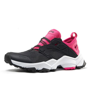 Women's Microfiber Round Toe Lace-up Closure Sports Wear Sneakers