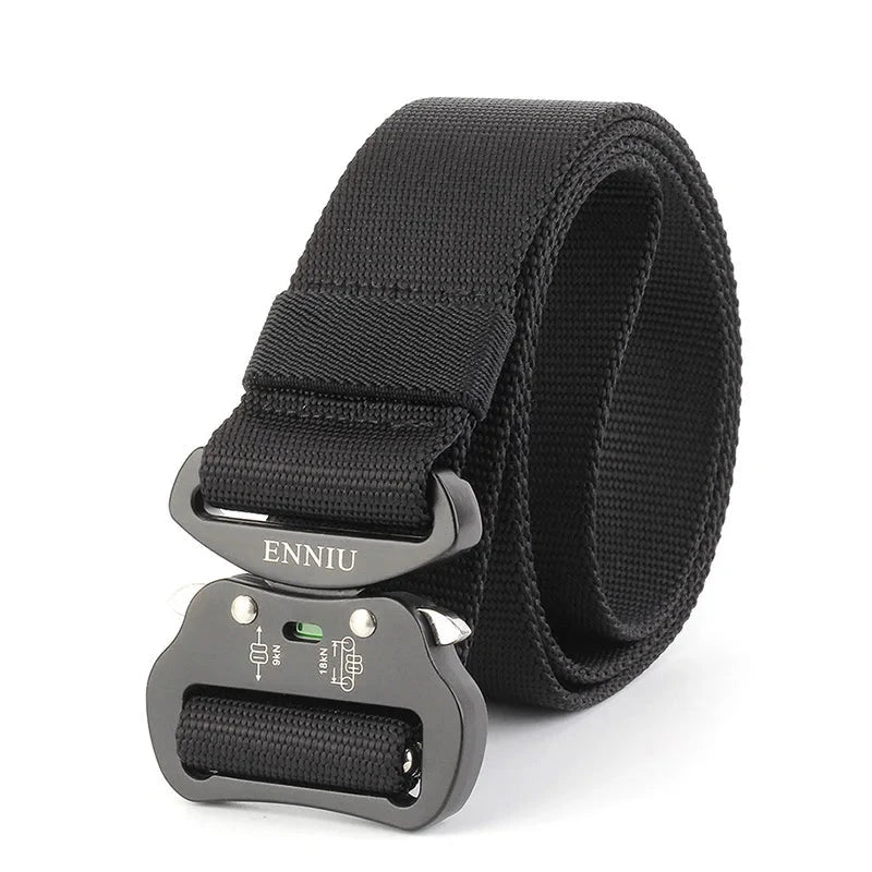 Men's Metal Buckle Closure Plain Pattern Trendy Military Belts