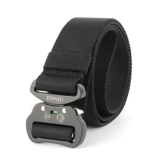 Men's Metal Buckle Closure Plain Pattern Trendy Military Belts