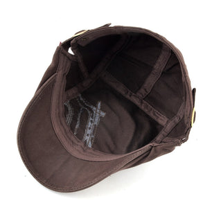 Men's Cotton Adjustable Strap Casual Wear Solid Pattern Cap